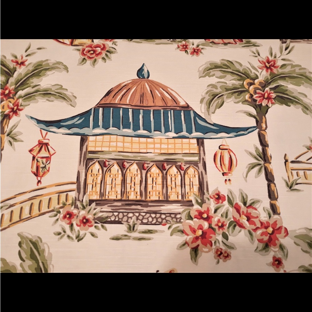 Fabricut charlotte moss chinoiserie Asian pagoda 20” pillow insert covers.